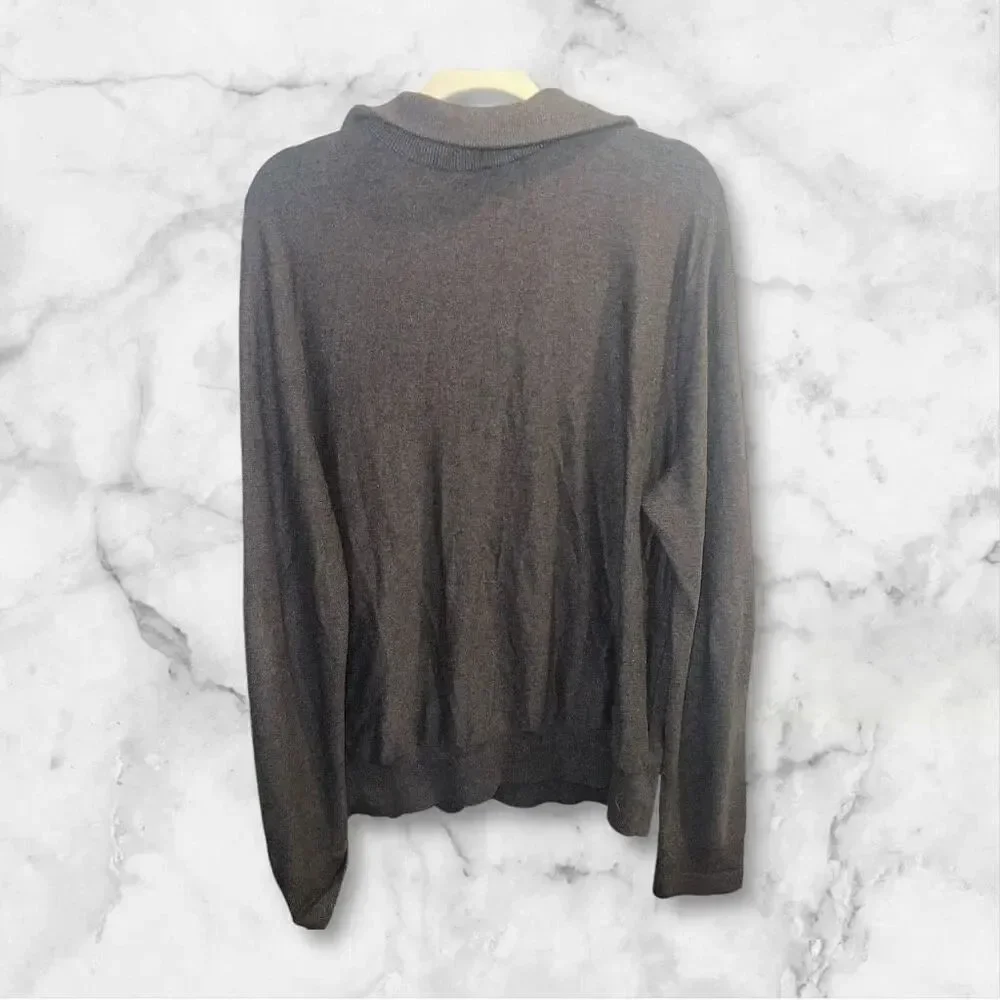 ✨Banana Republic Half Zip Pullover Sz XL Green/Grey Sweater✨